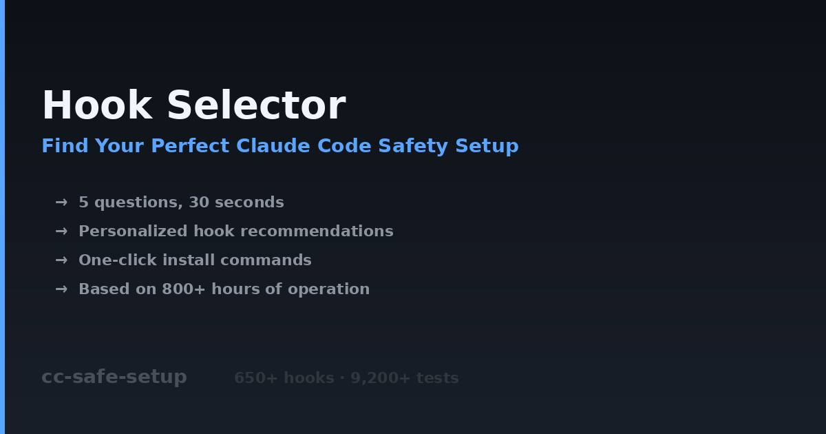 Hook Selector — Find Your Perfect Claude Code Safety Setup